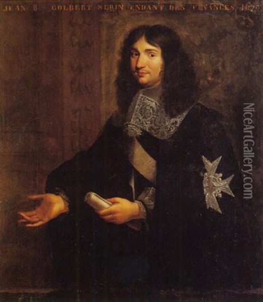 Portrait De Jean-baptiste Colbert Oil Painting - Jean-Baptiste De Champaigne