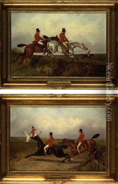 Clearing The Bank (+ Crossing The Road; Pair) Oil Painting - John Dalby