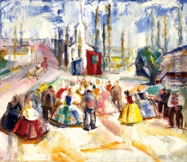 Procession Oil Painting - Vilmos Aba-Novak