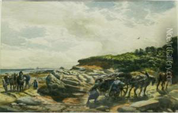 The Seaweed Gatherers Oil Painting - Samuel Bough