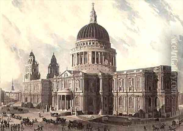South East View of St Pauls Cathedral Oil Painting - John Gendall