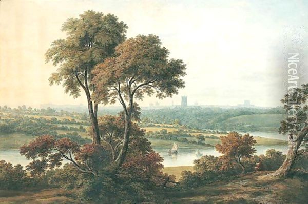 View Of Chester Oil Painting - John Glover