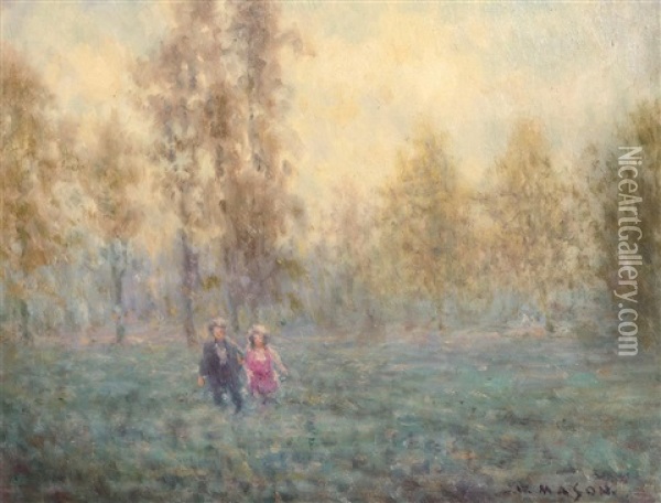 Strolling Oil Painting - William Mason