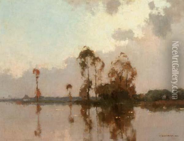 The Quiet Lake Oil Painting - Cornelis Vreedenburgh