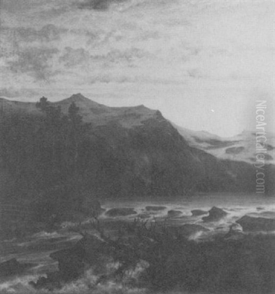 Landscape oil painting reproduction by Alexander Ferdinand Wust