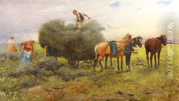 Harvest Time Oil Painting - Laszlo Pataky