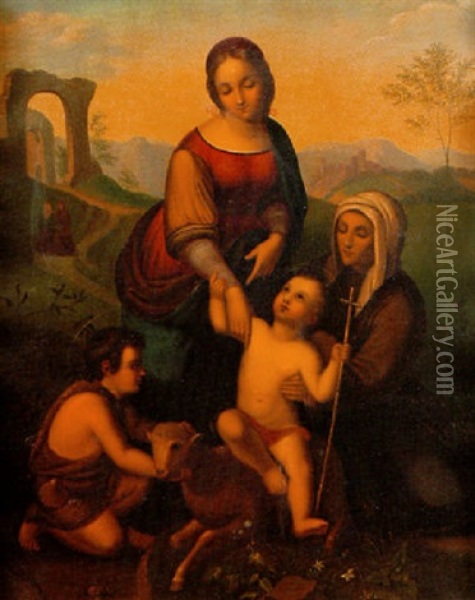 La Sainte Famille Oil Painting - Johann Friedrich Overbeck