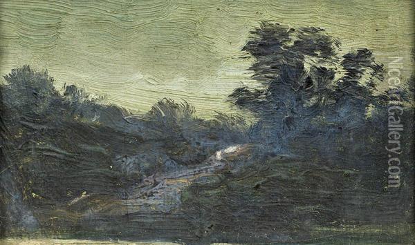 Waldstudie Oil Painting - Theodor von Hormann