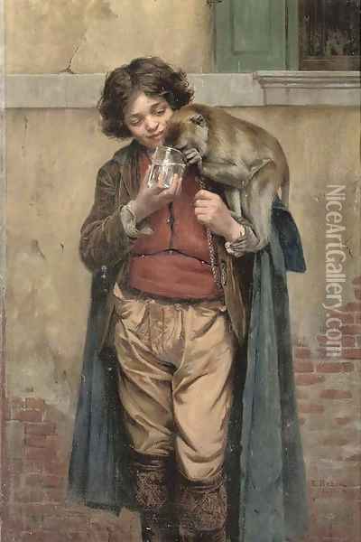 Refreshment for a friend Oil Painting - Emil Brack