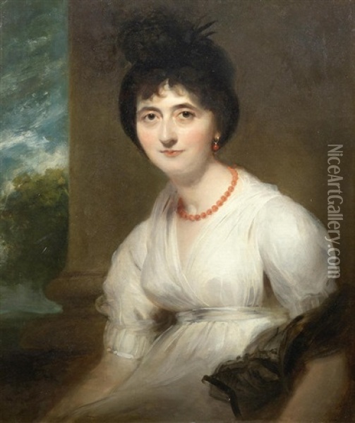 Portrait Of The Hon. Mrs John George Montagu, Half-length Oil Painting - Thomas Lawrence