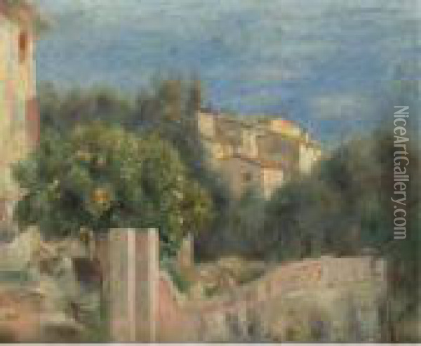 La Maison De L'artiste A Cagnes Oil Painting - Pierre Auguste Renoir