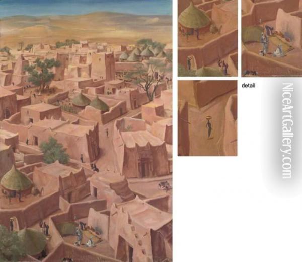 View Of Zinder, Niger Oil Painting - Alexander Evgenievich Yakovlev