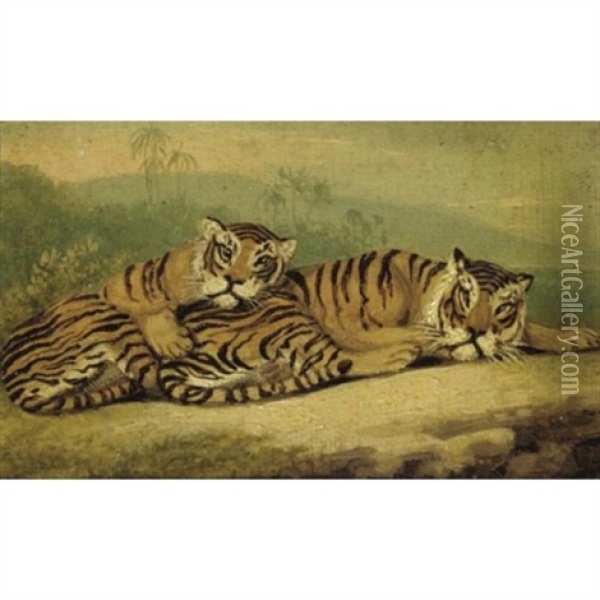 Five Animal Paintings (5 Works Framed As 1) Oil Painting - William Samuel Howitt