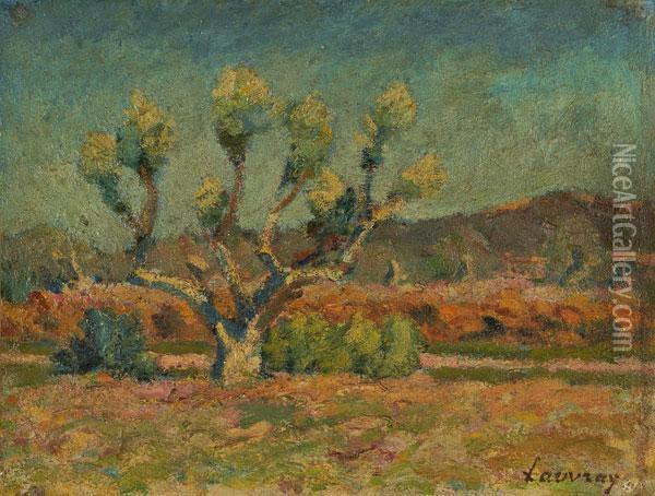 Paysage Avec Arbre Oil Painting - Louis Alphonse Abel Lauvray