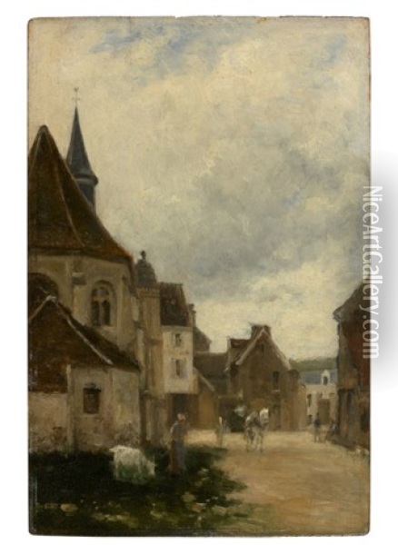 Rue De Village En Pays De Caux Oil Painting - Stanislas Lepine