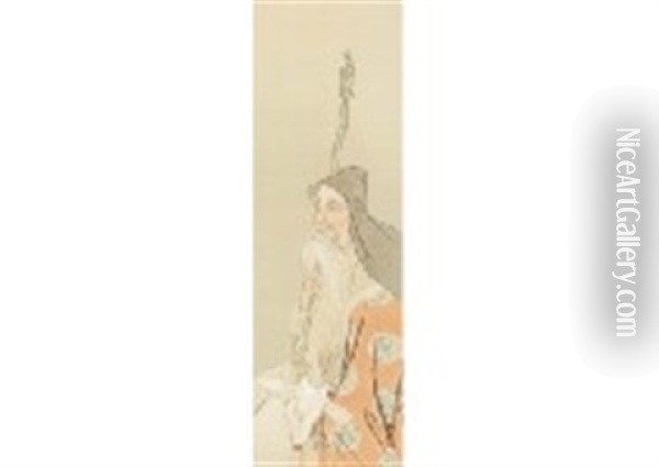 Jurojin Oil Painting -  Shimomura Kanzan (Seizaburo)