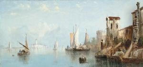 Vessels On Lake Maggiore Oil Painting - Francis Maltino