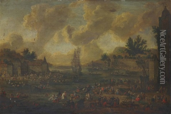 Vue D'un Port Oil Painting - Pieter Casteels III