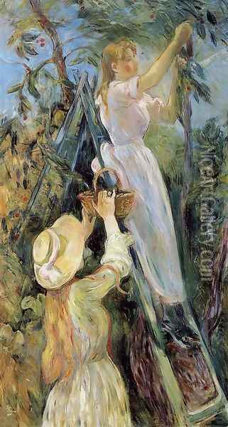 The Cherry Picker Oil Painting - Berthe Morisot