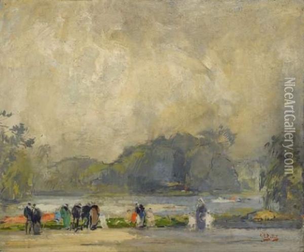 Le Bois De Boulogne Oil Painting - Eugne-Louis Gillot