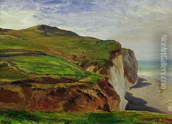 Cliffs Oil Painting - Eugene Isabey