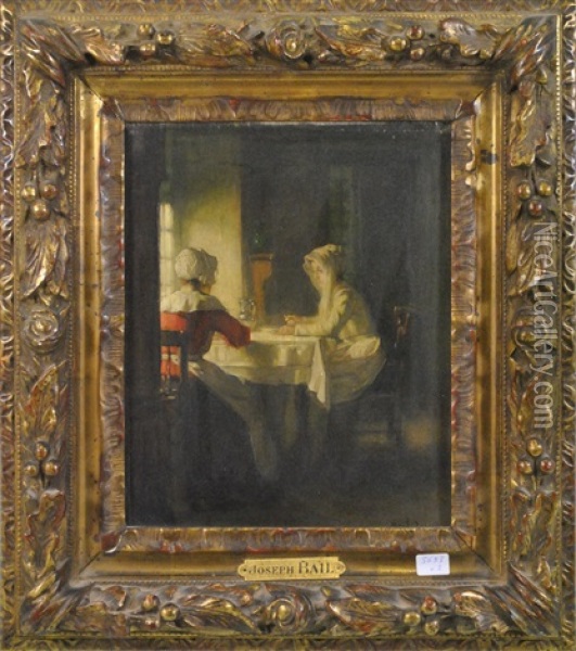 Femmes A La Fenetre Oil Painting - Joseph Bail