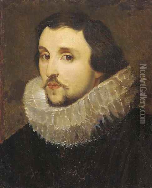 Portrait of a gentleman, bust-length, in a ruff Oil Painting - Frans, the Elder Pourbus