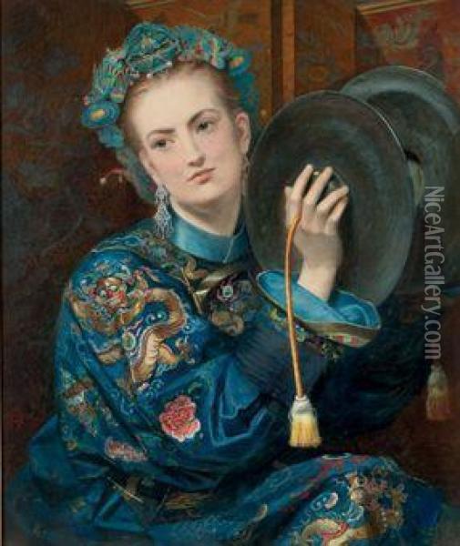 Femme Vetue A L'orientale Oil Painting - Joseph Middleton Jopling