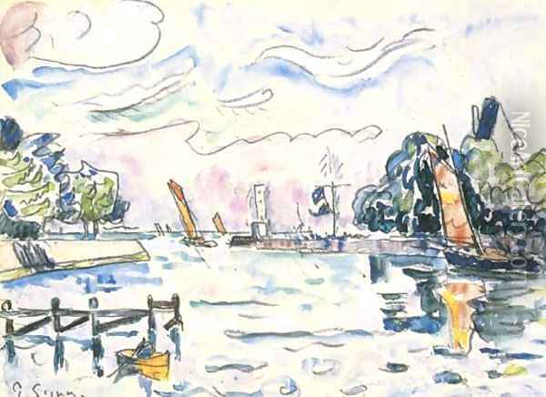 Vue du port, Trieux Oil Painting - Paul Signac