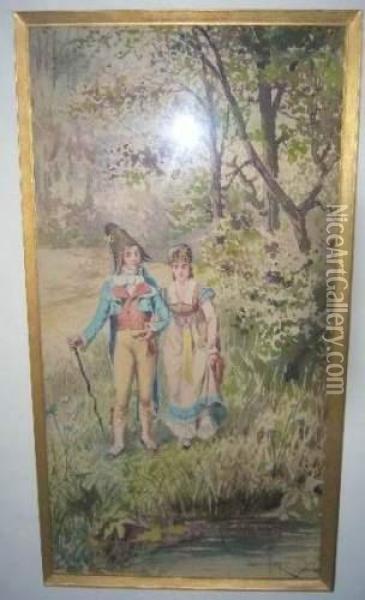 La Balade Romantique Oil Painting - Emile Henry