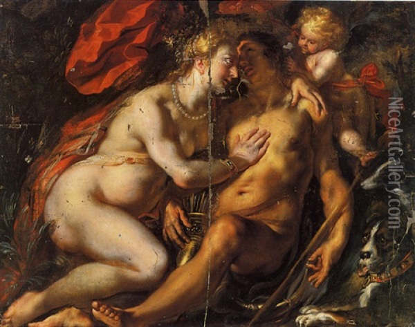 Venus And Adonis Oil Painting - Jacob Jordaens