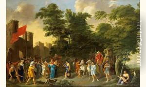 Le Triomphe De David Oil Painting - Jan van Haensbergen