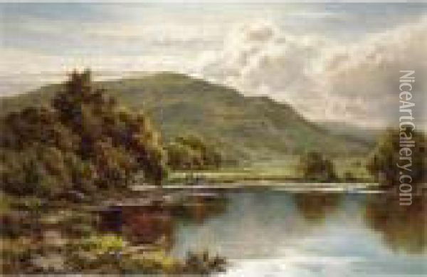 In The Lledr Valley, North Wales Oil Painting - Henry Hillier Parker