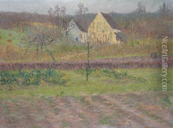 Paysage Avec Deux Maisons Oil Painting - Gustave Loiseau
