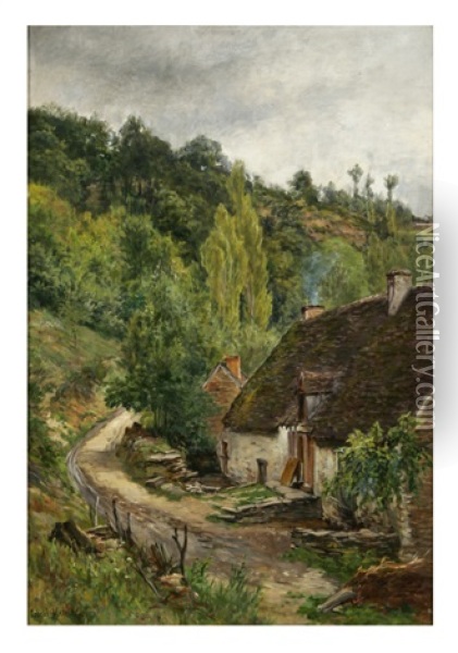 Landscape With Cottage Oil Painting - Gabriel Mathieu