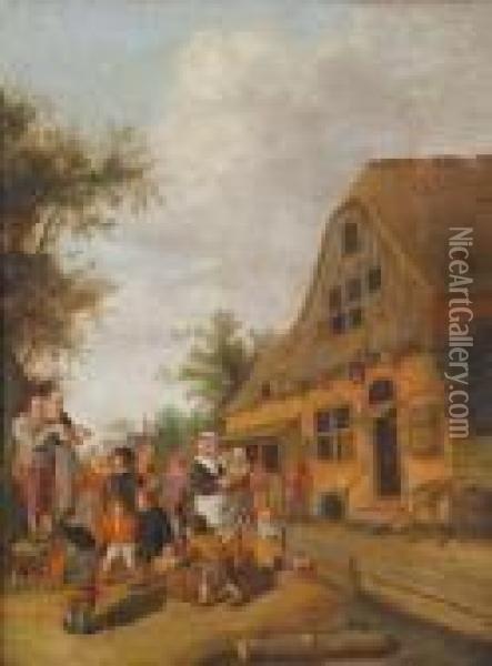 Ein Dorfliches Duett Oil Painting - Cornelis Dusart