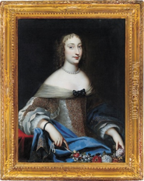 Portrat Der Francoise D Aubigne, Marquise De Maintenon Oil Painting - Henri Gascars