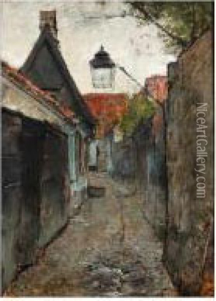 The Little Street Oil Painting - Gotthardt Kuehl