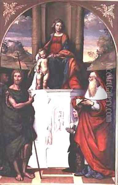 Madonna and Child with SS John the Baptist and Jerome Oil Painting - Garofalo