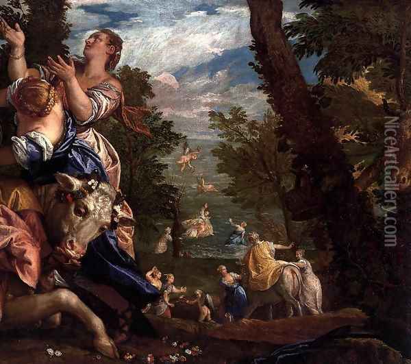 The Rape of Europa (detail) Oil Painting - Paolo Veronese (Caliari)