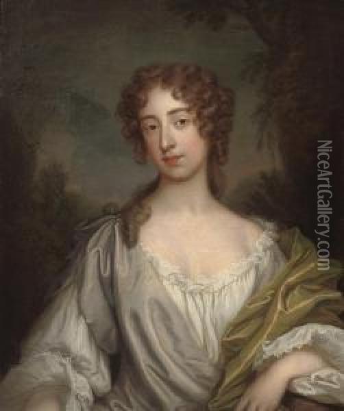 Portrait Of A Lady, Half-length Oil Painting - Thomas Bardwell