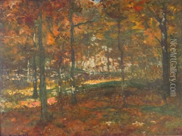 Woods Scene Oil Painting - Henry Ward Ranger