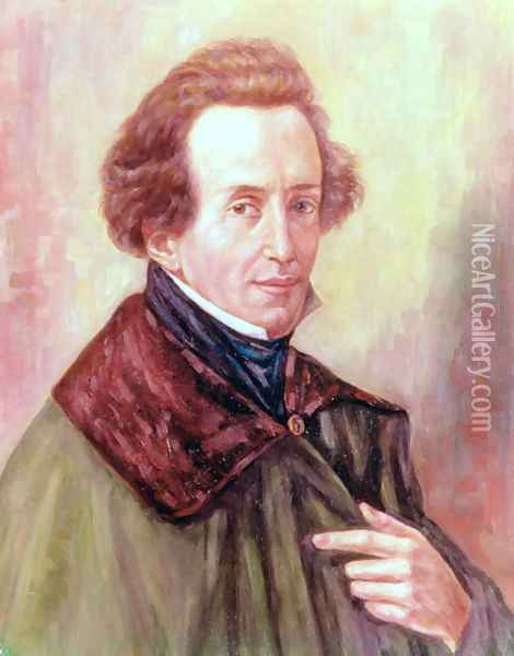 Portrait of Felix Mendelssohn Oil Painting - Gustav Zerner