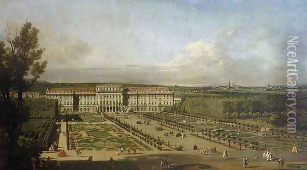 Schonbrunn Palace and gardens, 1759-61 Oil Painting - Bernardo Bellotto