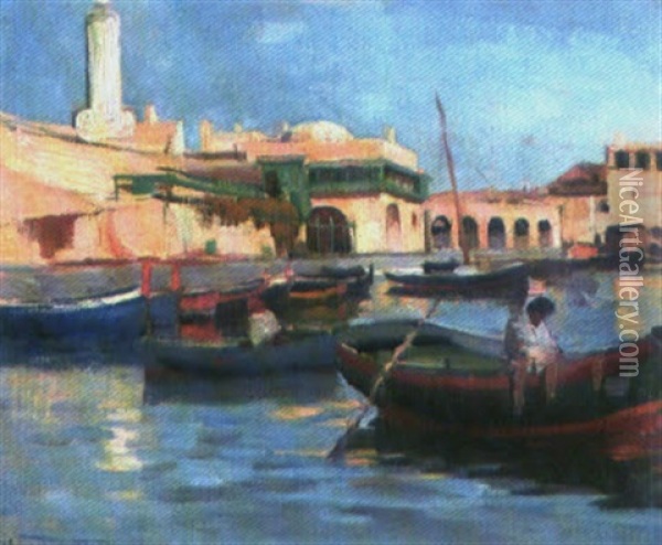 Alger, Le Port Ii Oil Painting - Frederic Dufaux