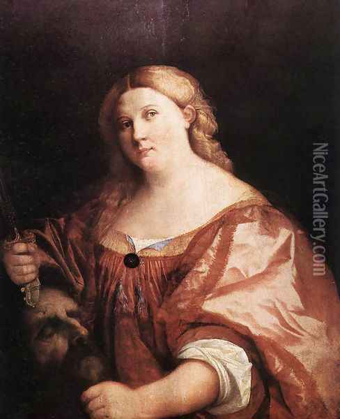 Judith Oil Painting - Palma Vecchio (Jacopo Negretti)