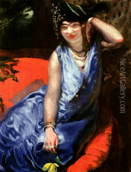 Princesse Orientale Oil Painting - Albert Besnard