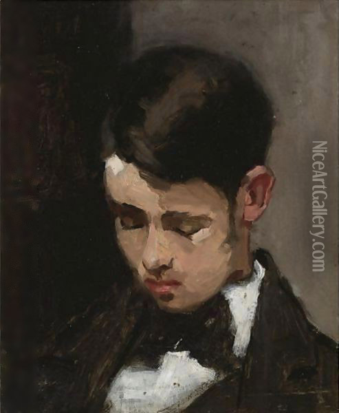 Portrait Of Harry W. Barnitz Oil Painting - Thomas Cowperthwait Eakins
