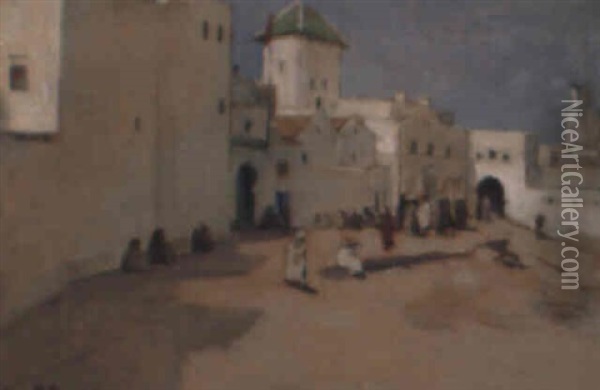 The Entrance To The Souk, Tangier Oil Painting - John Lavery