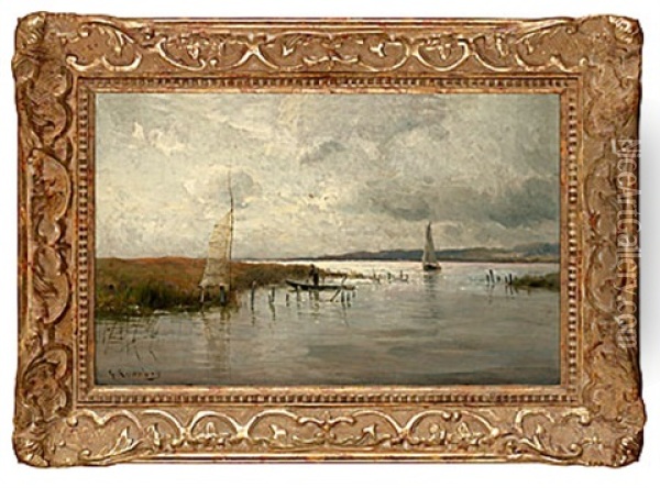 Kustlandskap Oil Painting - Gustaf Rydberg